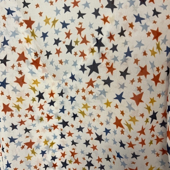 Hutch (Anthropologie) Boho Stars Print Blouse Small Tie Neck - Picture 7 of 9
